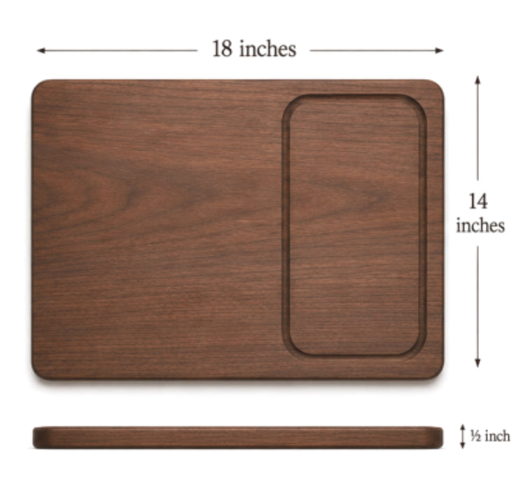 Porterhouse 14 by 18 inch steak board, lifestyle serving view