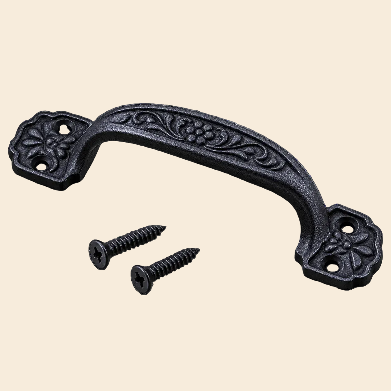 Black cast iron board handles sold as a pair