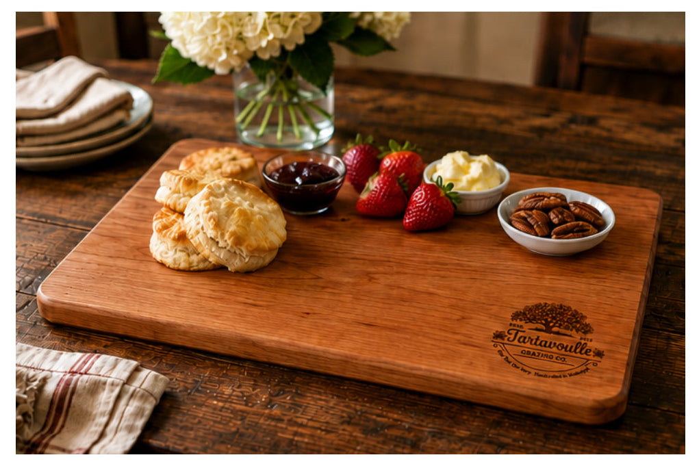 Biscuit Grazing Board 12 by 16 inch Cherry hardwood board, featured view