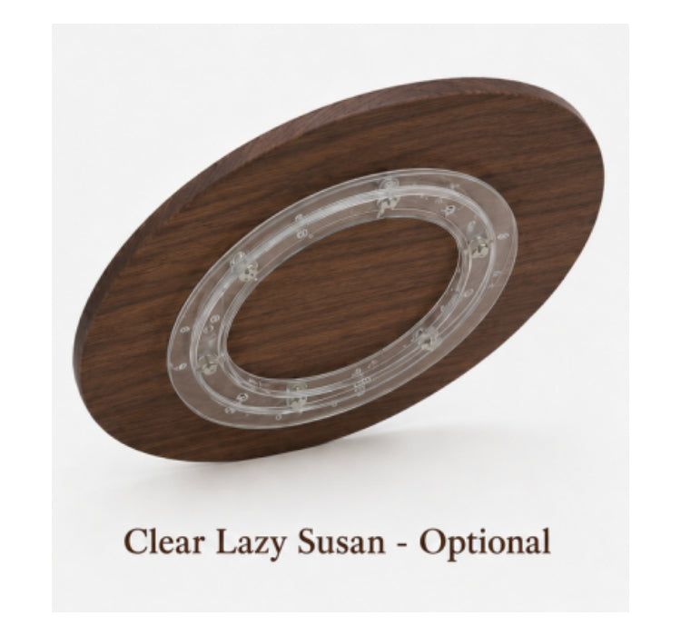 The Cowbell 18-inch round grazing board in Black Walnut