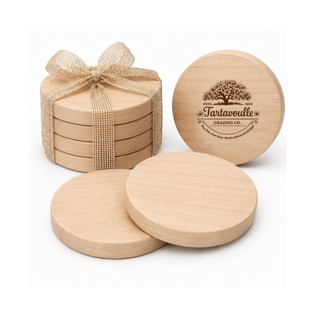 Hard Maple coaster set, alternate view