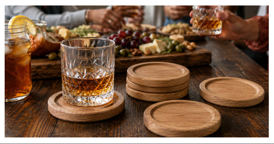 Oakfire White Oak bourbon coaster set, featured view