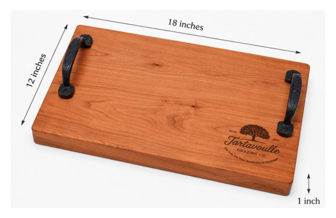 Smoker's Block 12 by 18 inch cutting board, lifestyle view