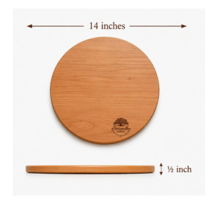 The Tea Party 14-inch round grazing board in Cherry