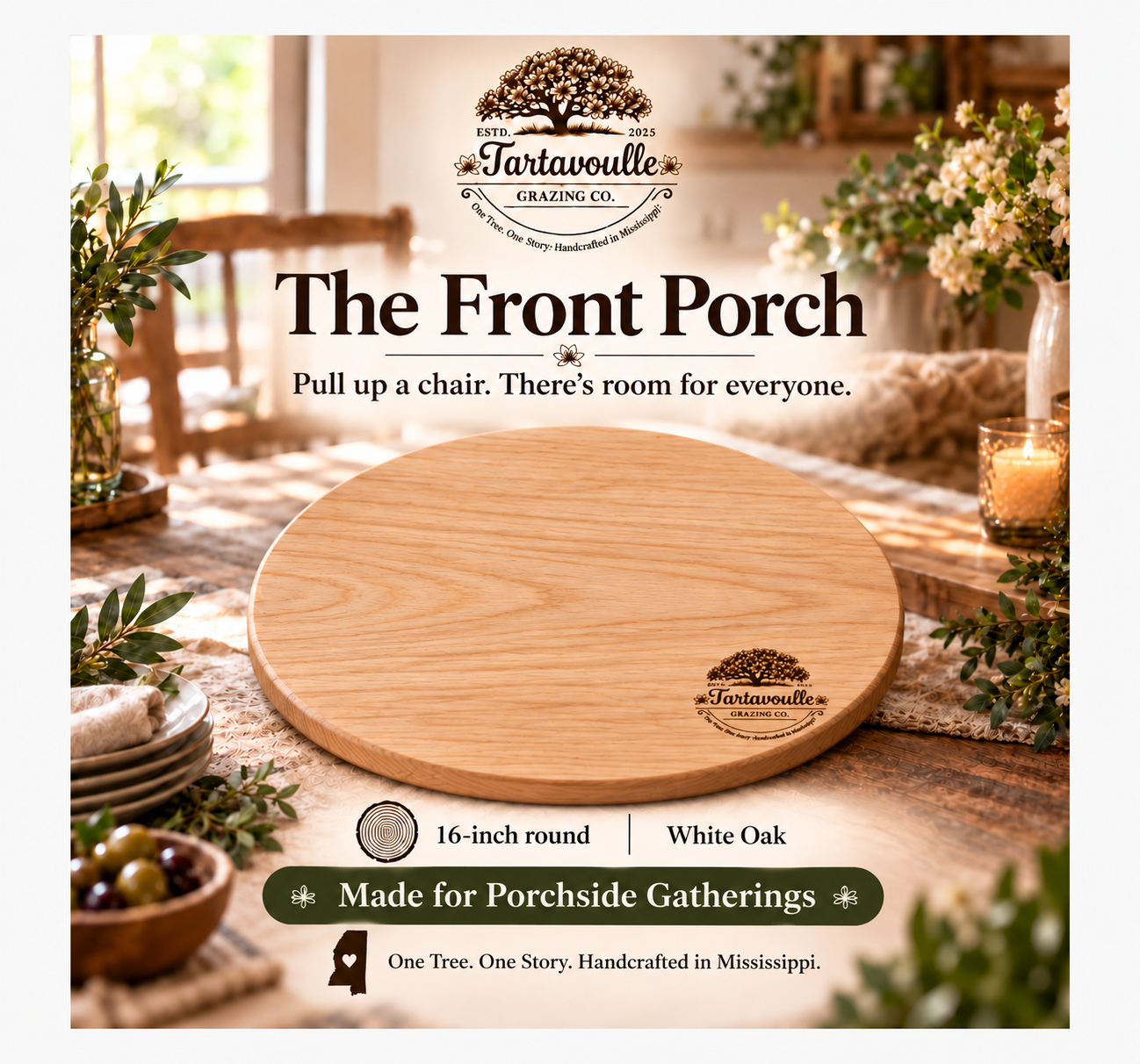 The Front Porch Round Grazing Board 16
