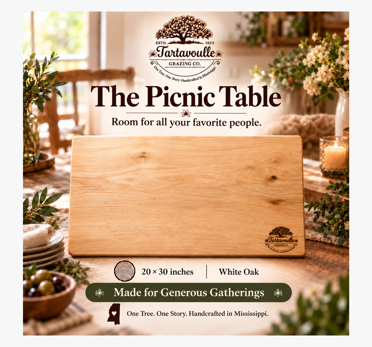 The Picnic Table 20" × 30" Complete Holiday Gift Set