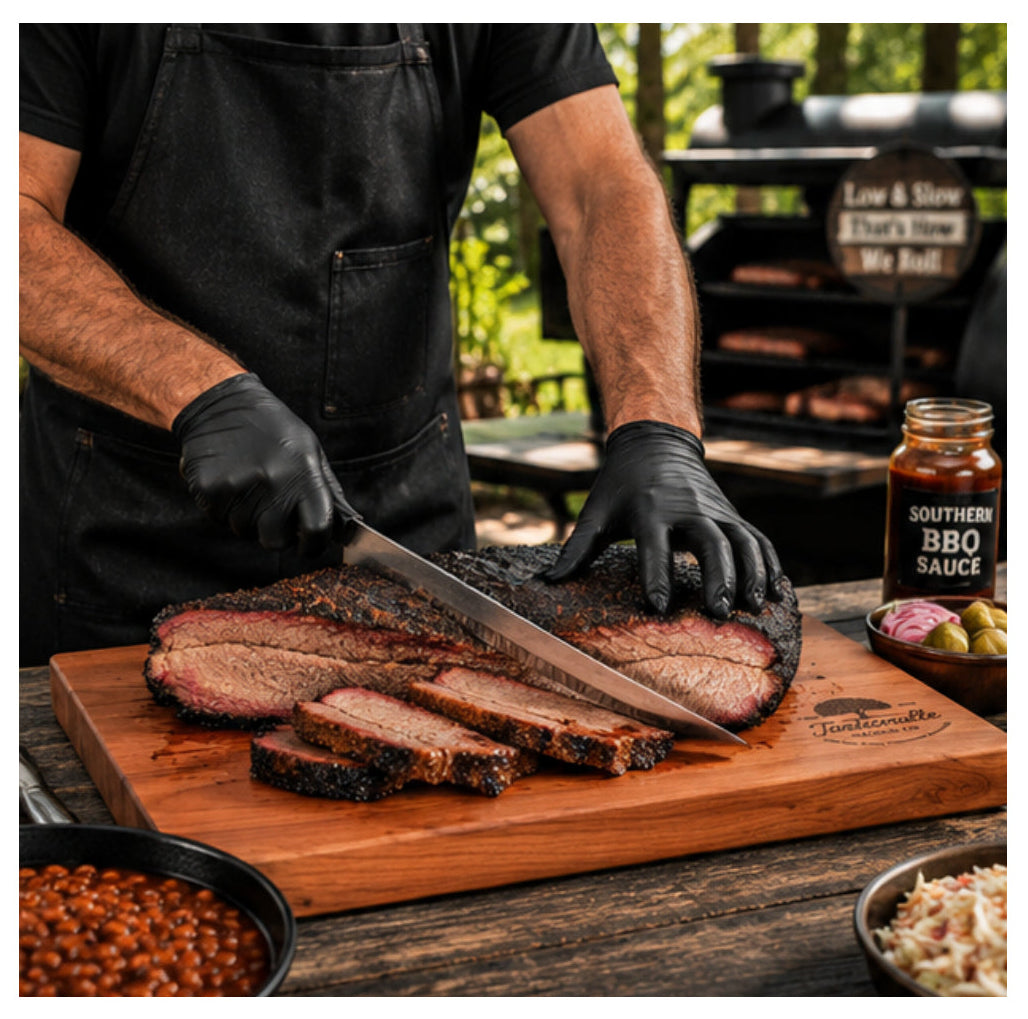 Smoker's Block 12 by 18 inch Cherry cutting board, featured view